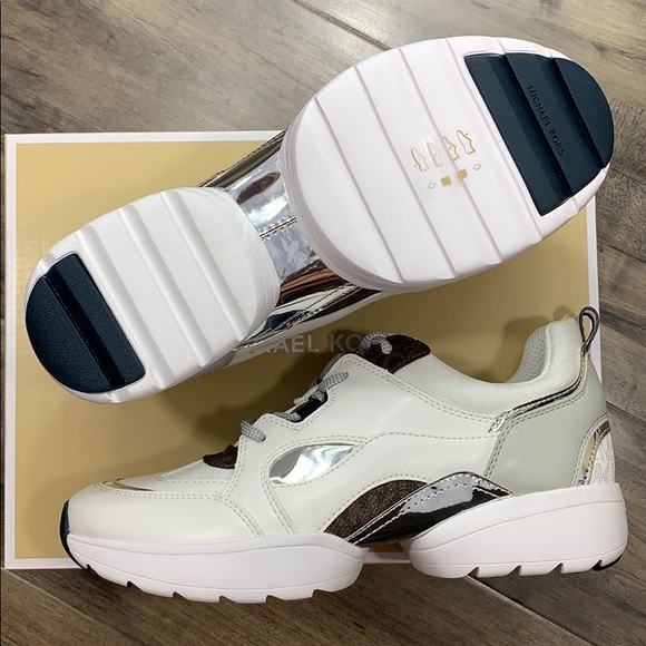 MICHAEL KORS OCTAVIA TRAINER NAPPA PU OPTIC WHITE - Picture 3 of 16